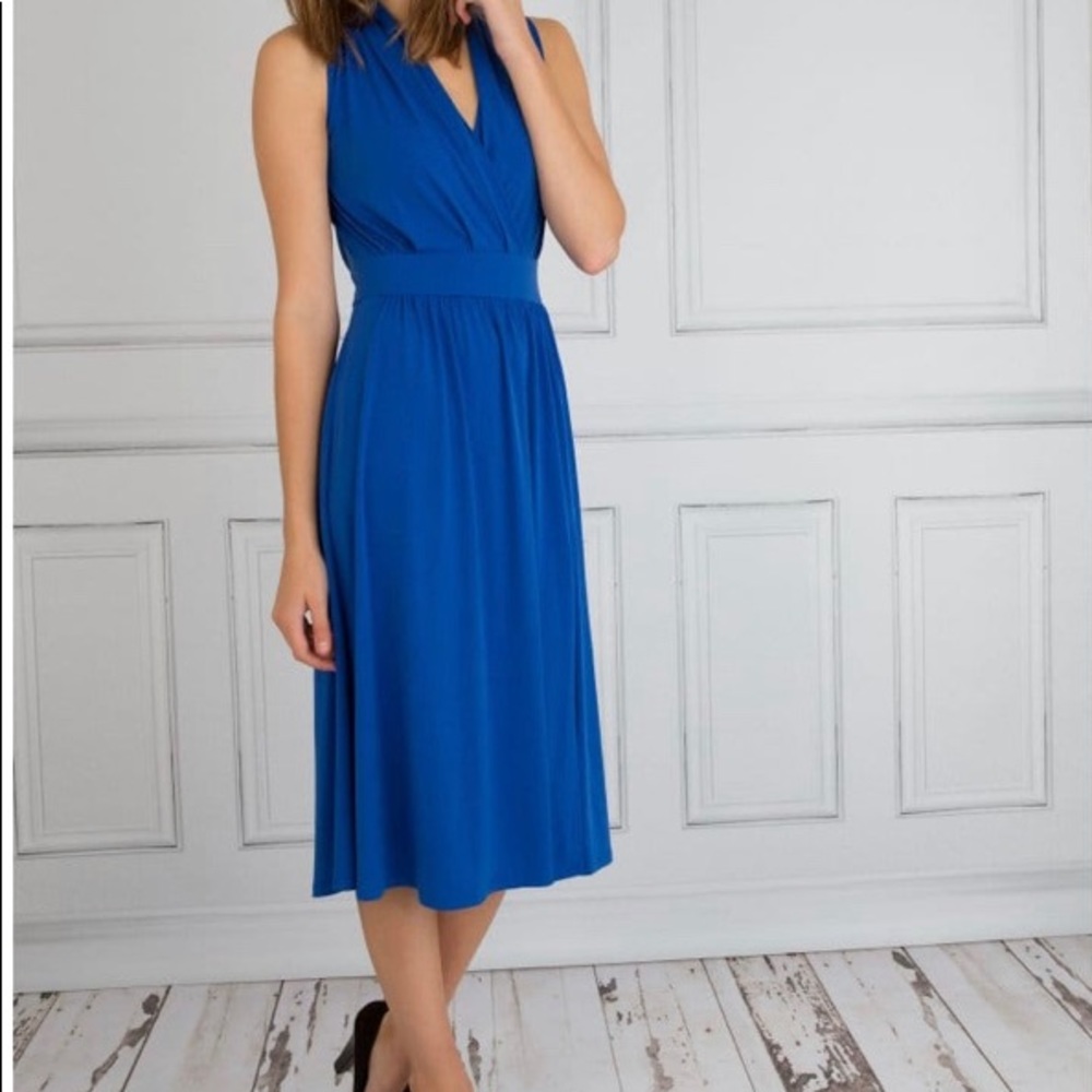 Michael Kors V-Neck Jersey Faux Wrap Dress